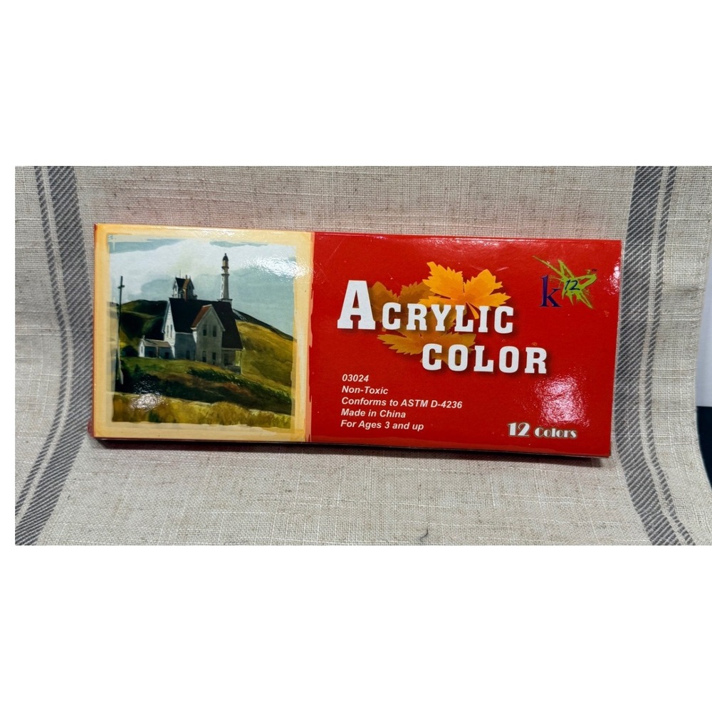 K12 Acrylic Color Paint Set 12 Tubes‎ 12ml Non-Toxic Art Supplies 03024 NEW